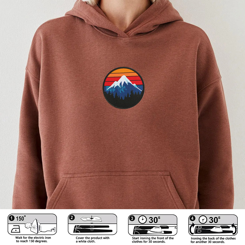 1個入り レトロ70年代風マウンテンパッチ アイロン接着/縫 - Outdoor Camping Logo のレビューと価格