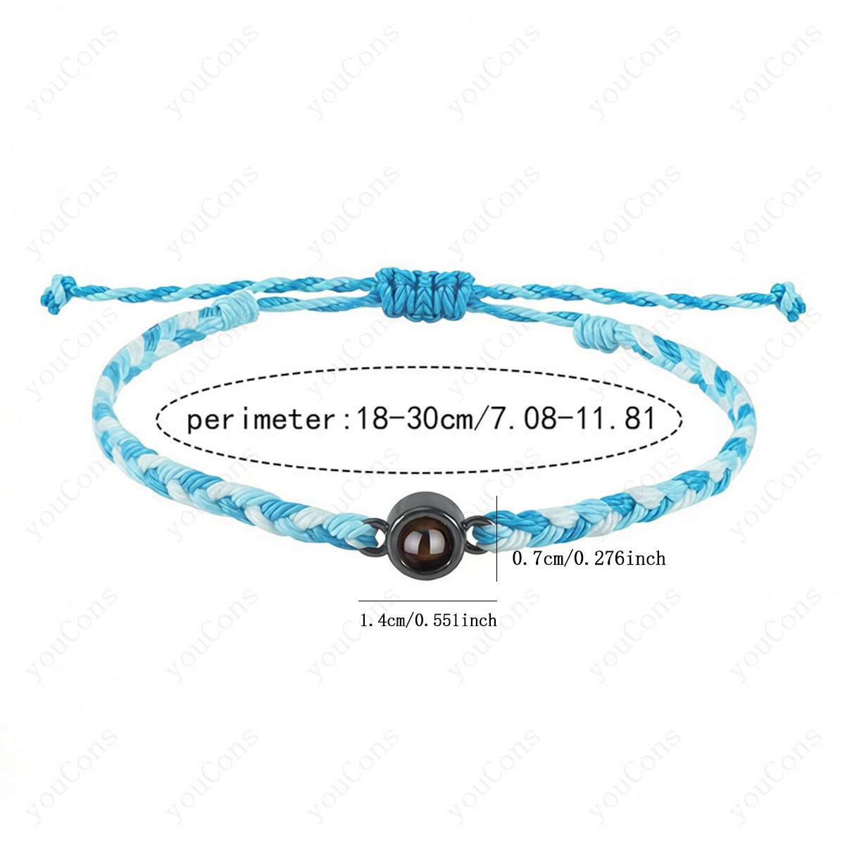 カスタムカラーフォトプロジェクション織り込み三色ハンドロープ - Paracord Bracelet のレビューと価格