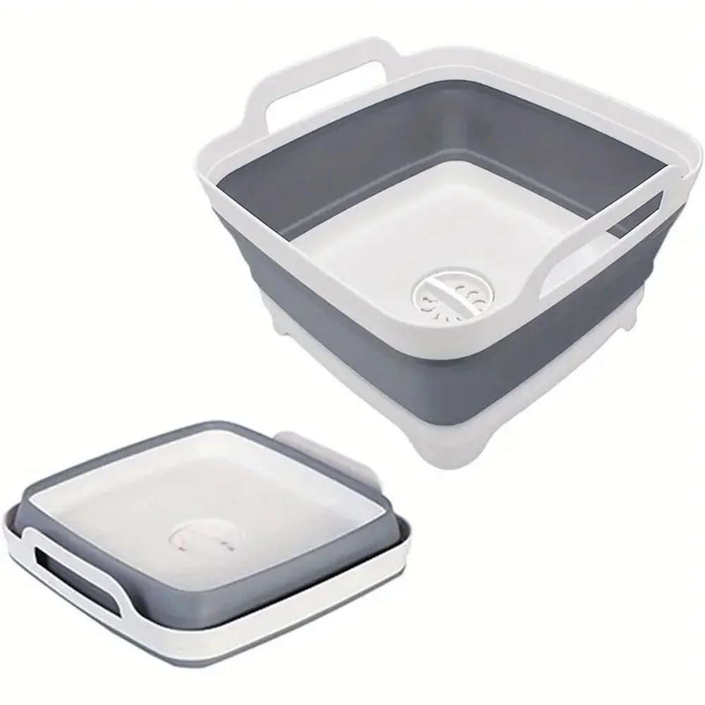 1Pc 正方形果物野菜洗浄洗面器キッチン製品供給折りたたみシ - Outdoor Camping Kitchen With Sink のレビューと価格