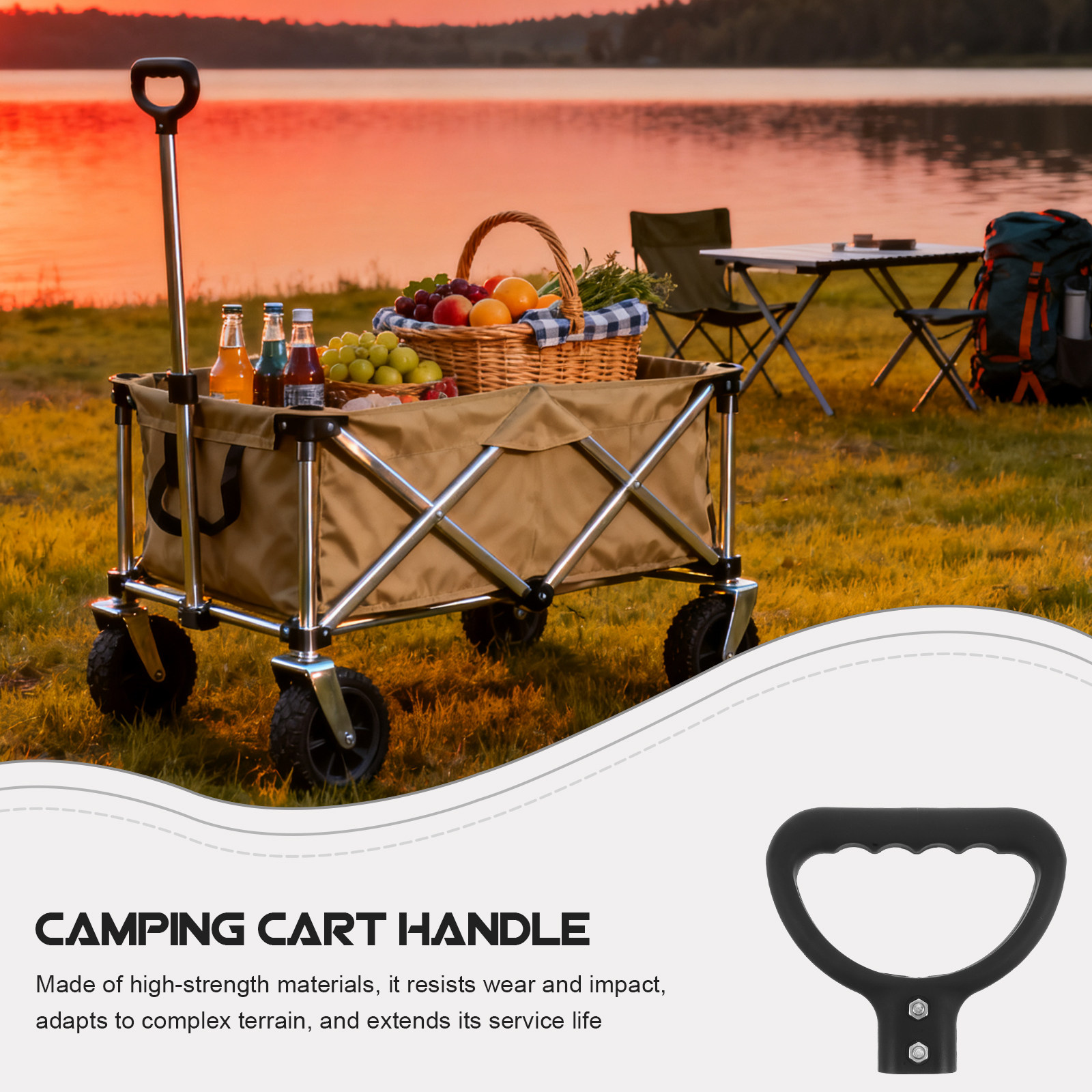 ワゴンハンドルバー交換用 フラットホール 14x25mm 高 - Outdoor Camping Trolley のレビューと価格