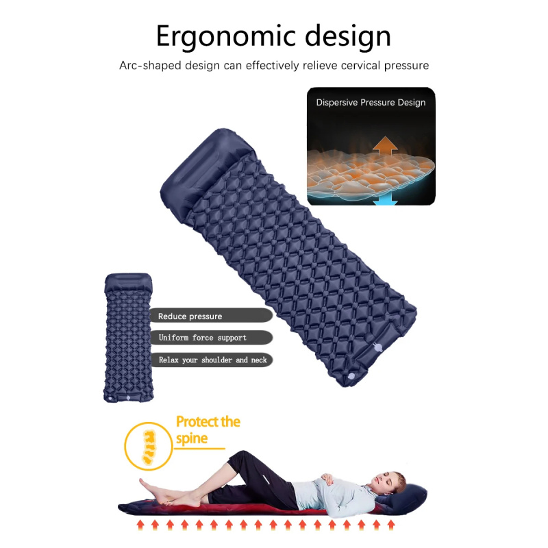 屋外キャンプ用インフレータブルマットレス寝袋枕付き超軽量エア - Camp Pillow Compressible のレビューと価格