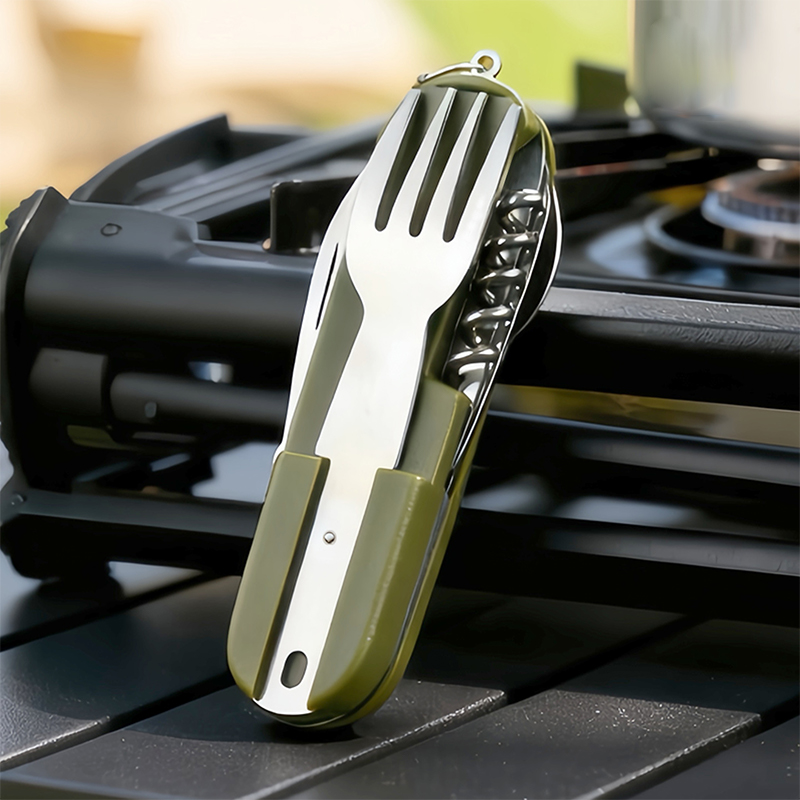 新しいステンレス鋼 7In1 キャンプカトラリーセット -  - Outdoor Camping Dining Set のレビューと価格