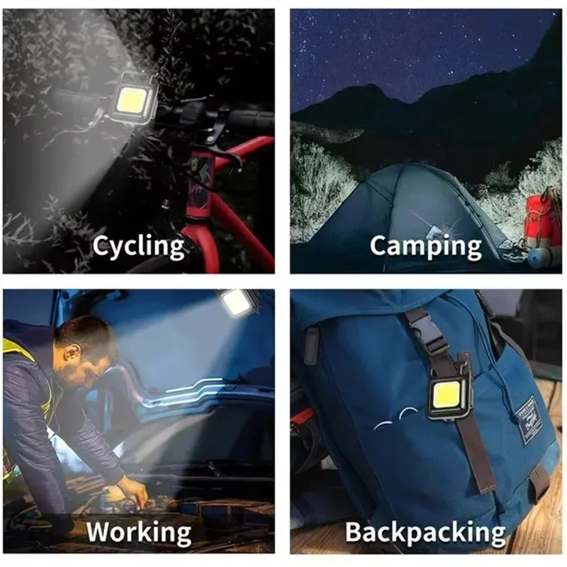 超高輝度で便利な携帯用ミニCOBキーホルダー懐中電灯、充電式 - Outdoor Camping Lamp のレビューと価格
