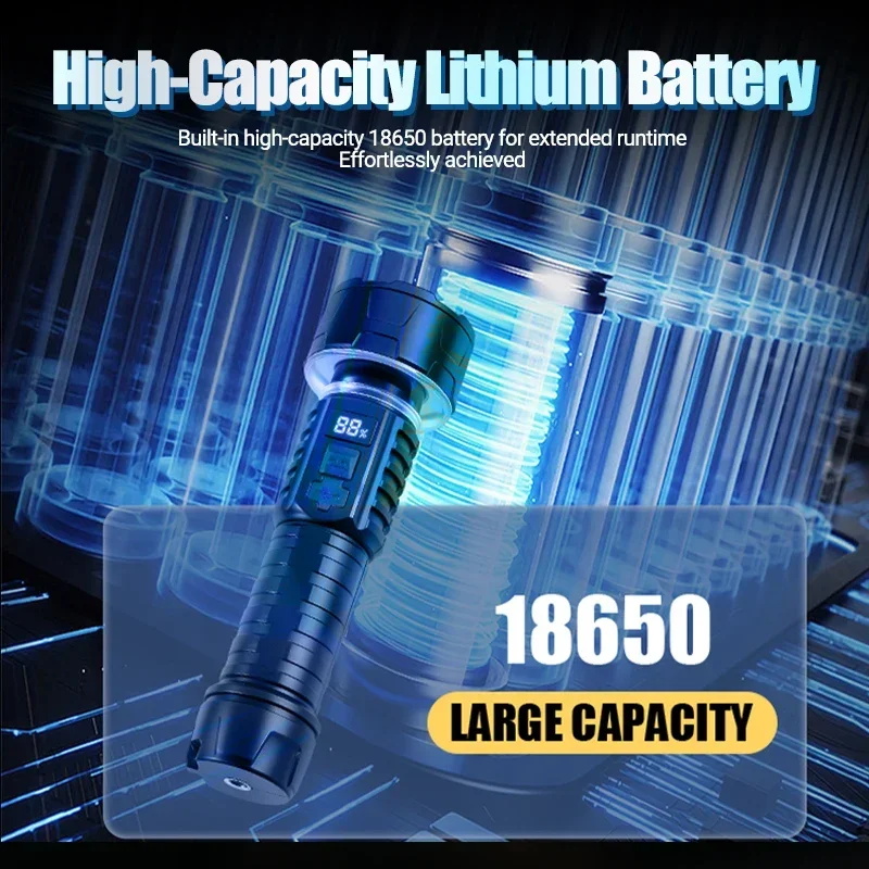 1/2 個/セット高強力 LED 懐中電灯緊急スポットライト - Battery Outdoor Camping のレビューと価格