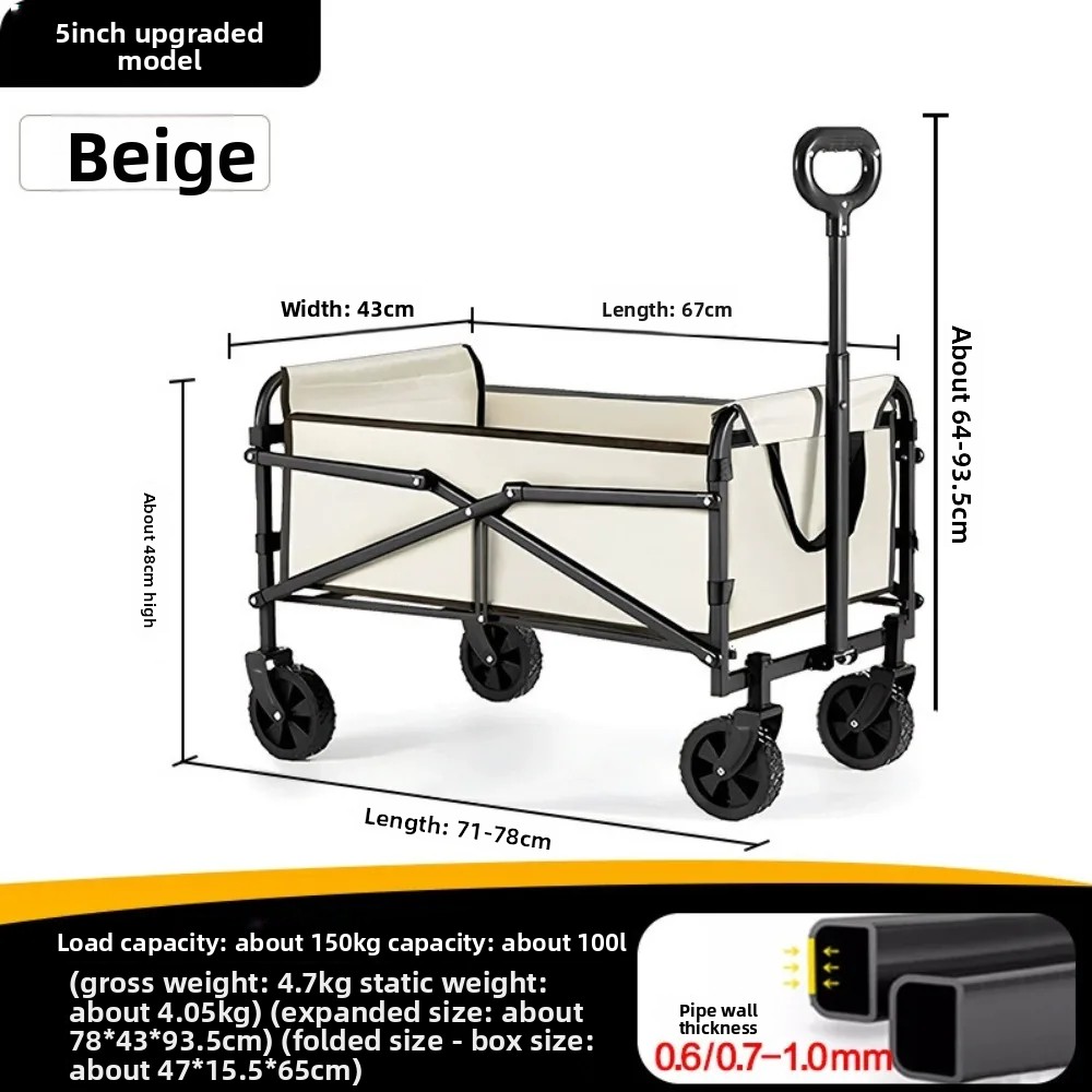 軽量折りたたみ式キャンプ用プルワゴン、小型トロリーカート、ア - Outdoor Camping Trolley のレビューと価格