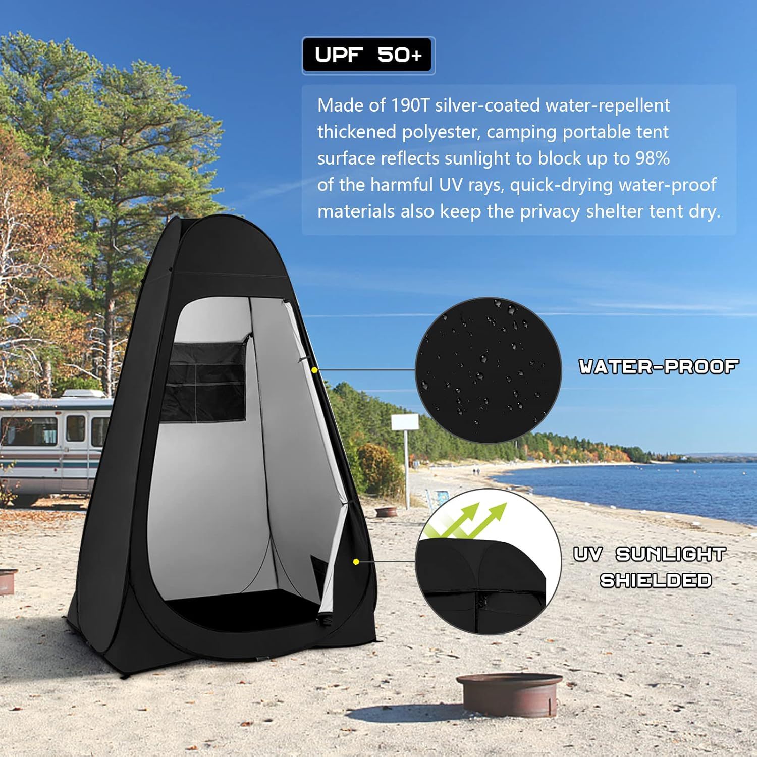 ポップアップ式プライバシートイレ兼更衣室テント、キャリーバッ - Outdoor Camping Toilet Tent のレビューと価格