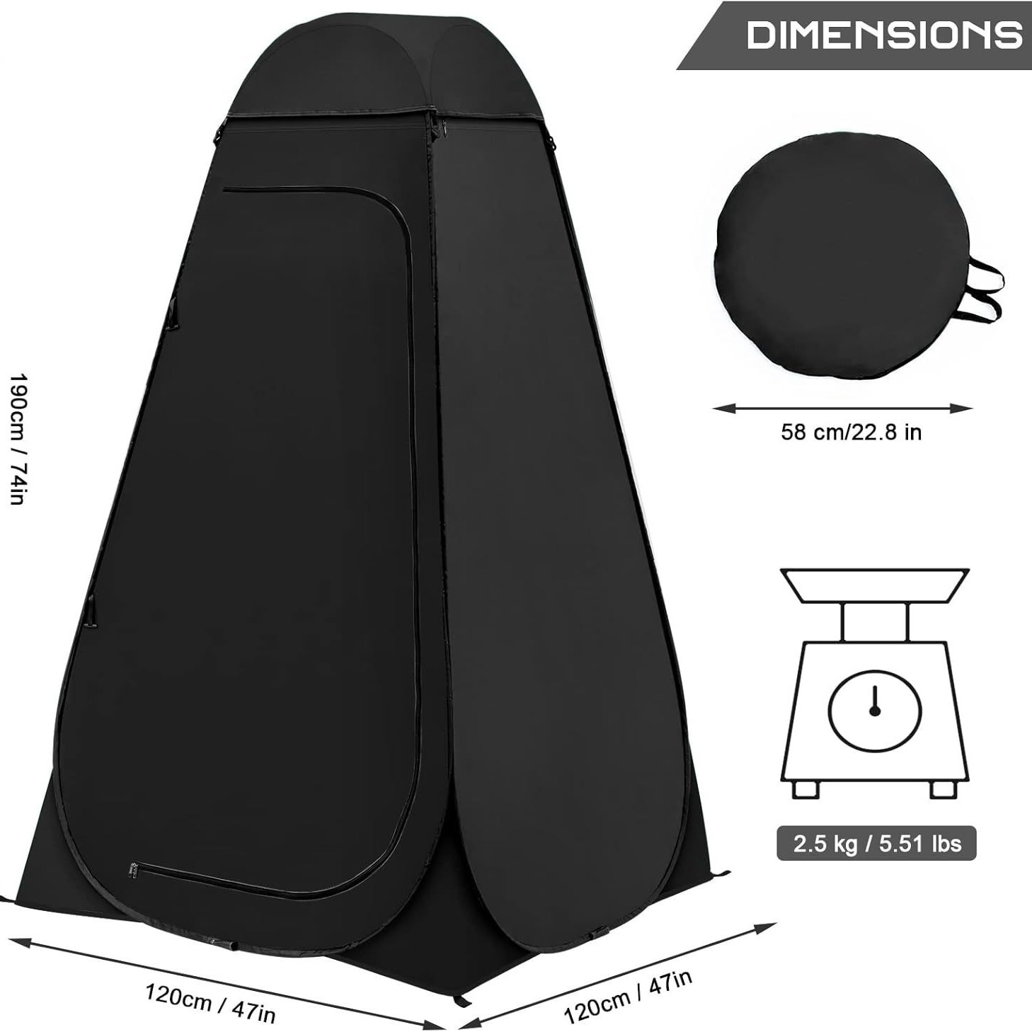 ポップアップ式プライバシートイレ兼更衣室テント、キャリーバッ - Outdoor Camping Toilet Tent のレビューと価格