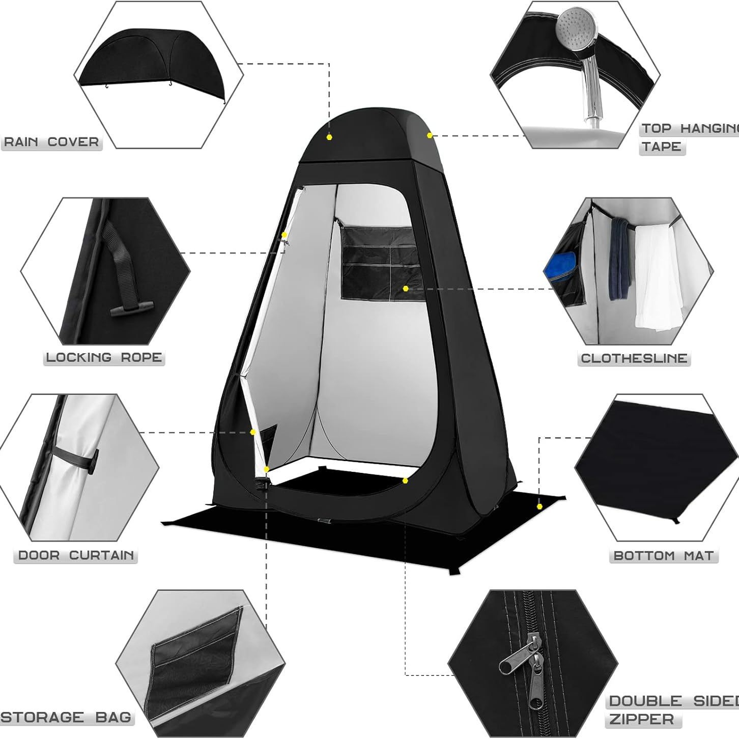 ポップアップ式プライバシートイレ兼更衣室テント、キャリーバッ - Outdoor Camping Toilet Tent のレビューと価格
