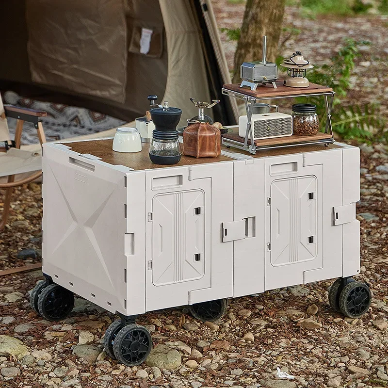 多機能アウトドアキャンパートロリーケースピクニックツールカー - Outdoor Camping Trolley のレビューと価格
