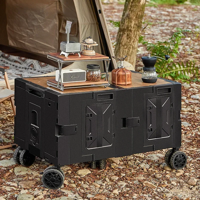 多機能アウトドアキャンパートロリーケースピクニックツールカー - Outdoor Camping Trolley のレビューと価格
