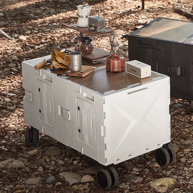 多機能アウトドアキャンパートロリーケースピクニックツールカー - Outdoor Camping Trolley のレビューと価格