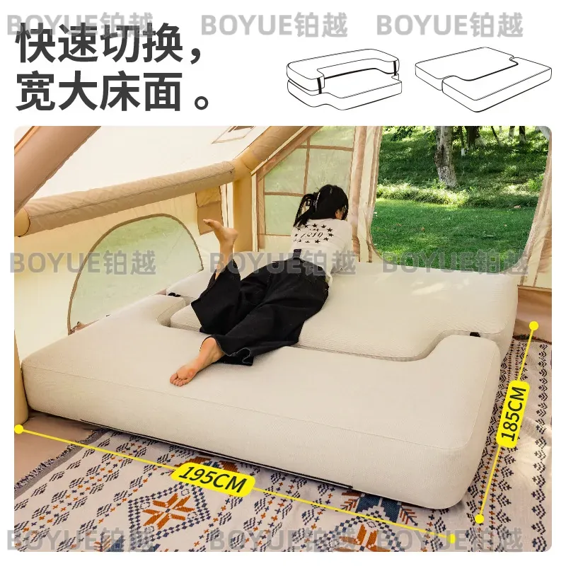 屋外用ブラッシュド加工インフレータブルソファベッド、高級キャ - Outdoor Camping Recliner のレビューと価格