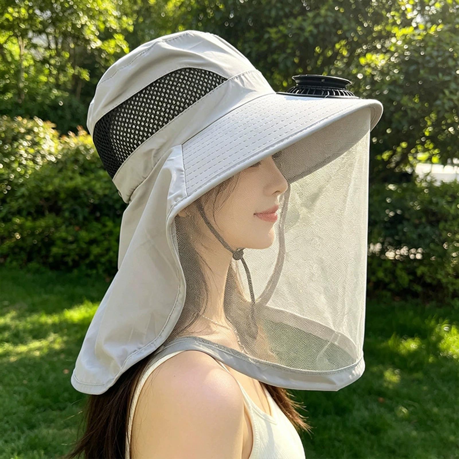 釣り用ファン付き帽子、ソーラーパワーで動くワイドブリムヘッド - Outdoor Camping Hat のレビューと価格