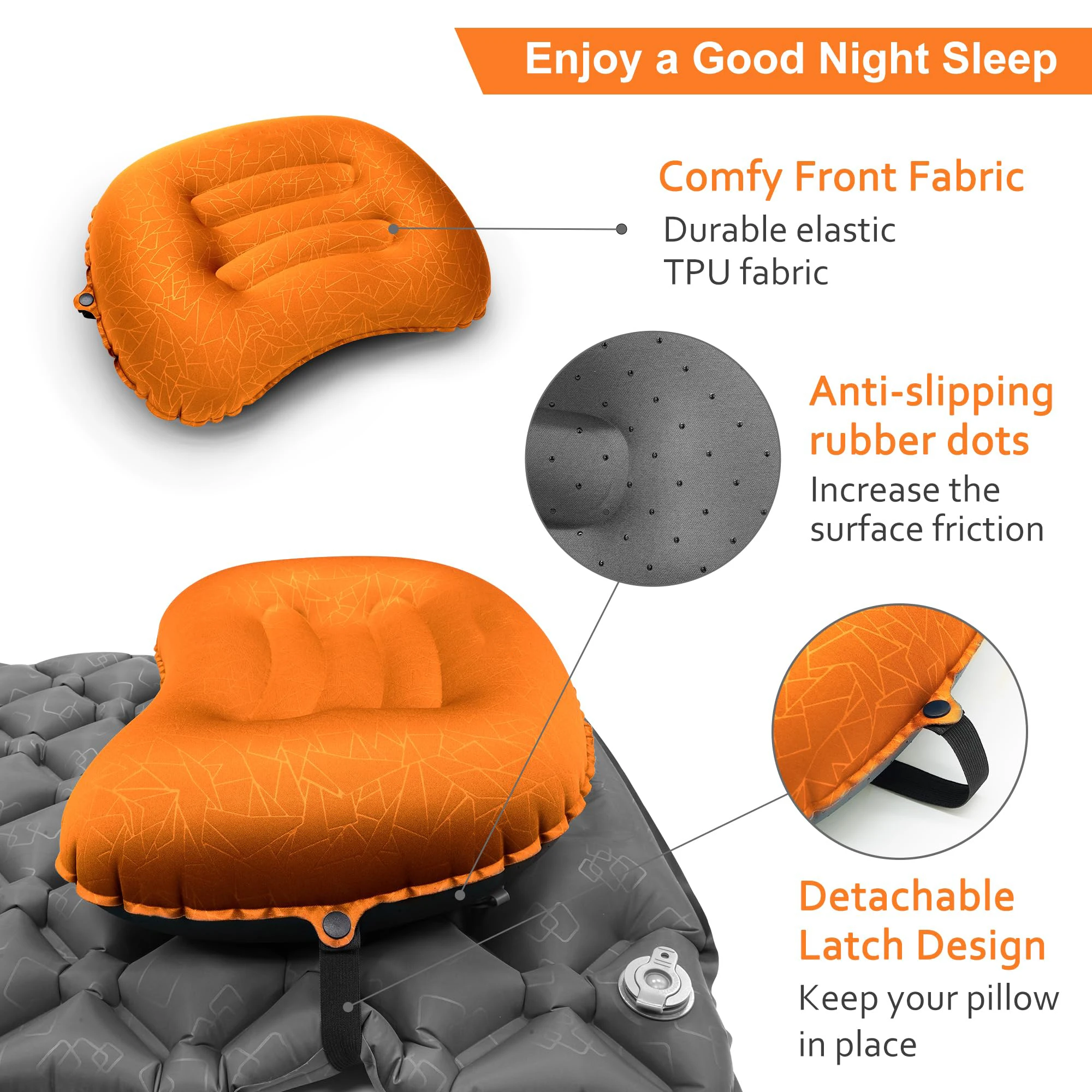 1PC超軽量インフレータブルキャンプ用トラベル枕 - 圧縮可 - Camp Pillow Compressible のレビューと価格
