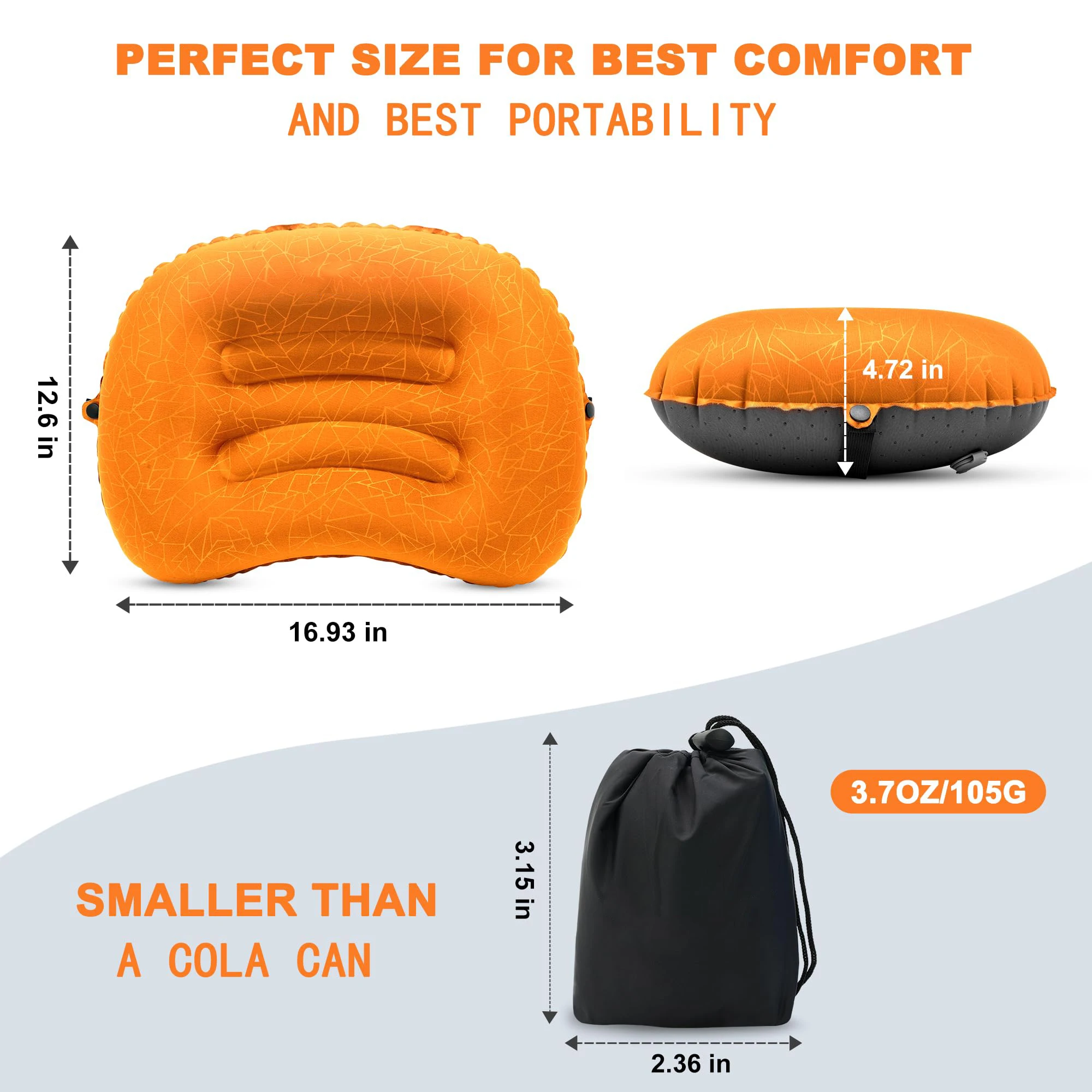 1PC超軽量インフレータブルキャンプ用トラベル枕 - 圧縮可 - Camp Pillow Compressible のレビューと価格