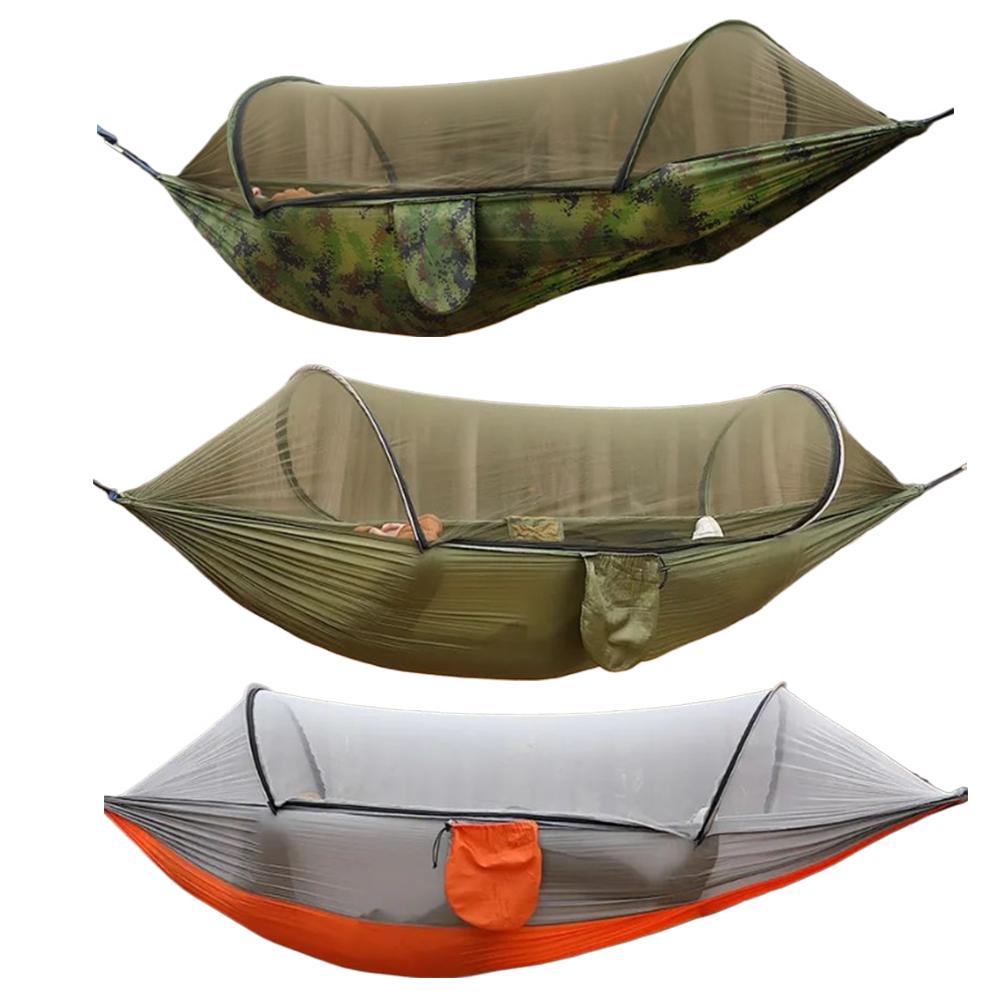 自動クイックセットアップハンモック蚊帳付き 210T ナイロ - Outdoor Camping Mosquito Net のレビューと価格