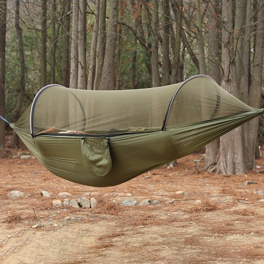 自動クイックセットアップハンモック蚊帳付き 210T ナイロ - Outdoor Camping Mosquito Net のレビューと価格
