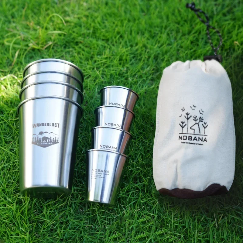 CLS 屋外 304 ステンレス鋼カップセットキャンプ 4/ - Outdoor Camping Dining Set のレビューと価格